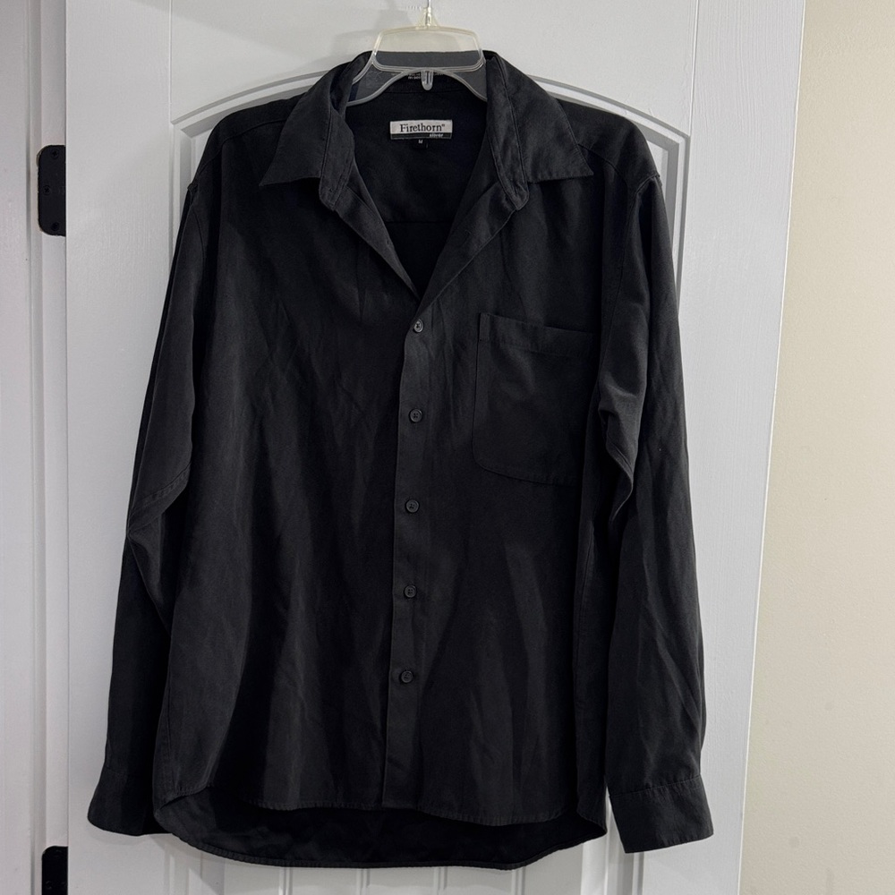Firethorn Silver Mens Black Button-Up Shirt